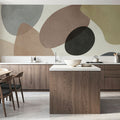 Lava Shapes, Beige Mural Wallpaper - room preview 03