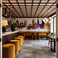 Coventry England Skyline Purple & Gold Mural Wallpaper - room preview 03