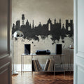 Lisbon Portugal Skyline Concrete Mural Wallpaper - room preview 03