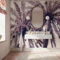 Pink Palms Horizontal Mural Wallpaper - room preview 03