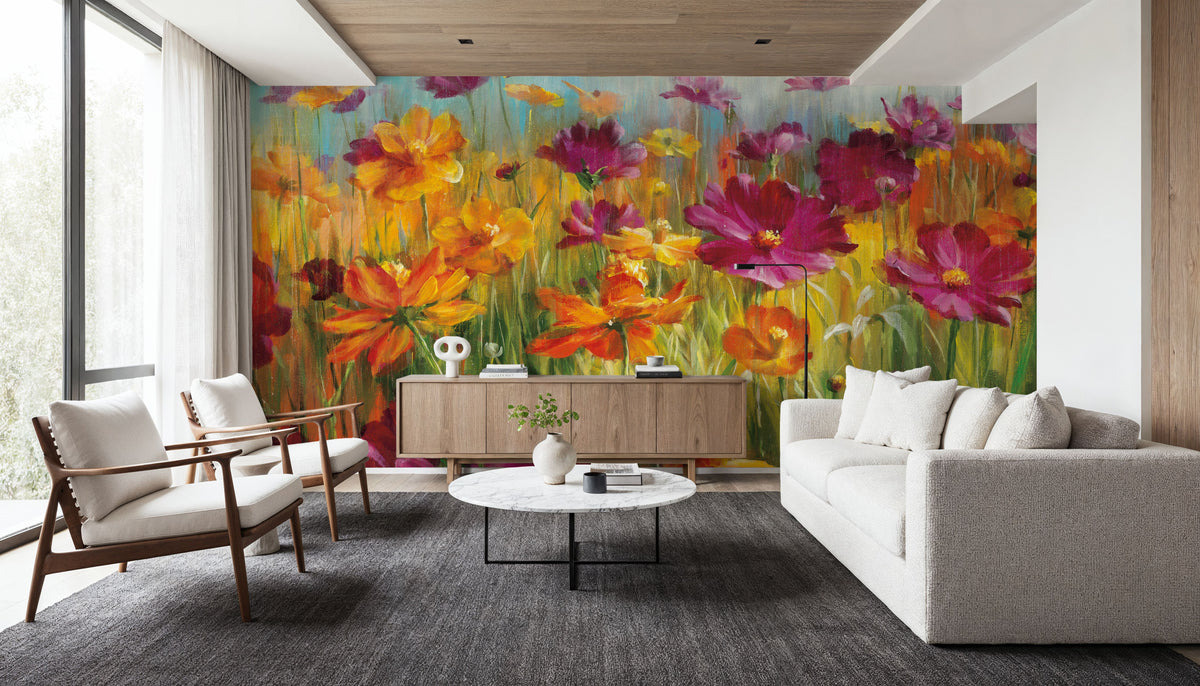 Cosmos in the Field Mural Wallpaper - room preview 03