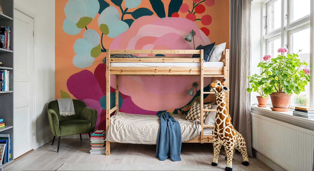 Pretty Florals II Mural Wallpaper - room preview 03