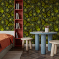 Papillion II, Avocado Green Mural Wallpaper - room preview 03