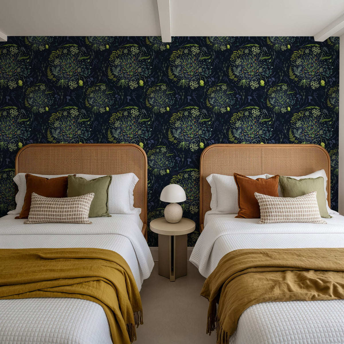 Mosses, Midnight Blue Mural Wallpaper - room preview 03