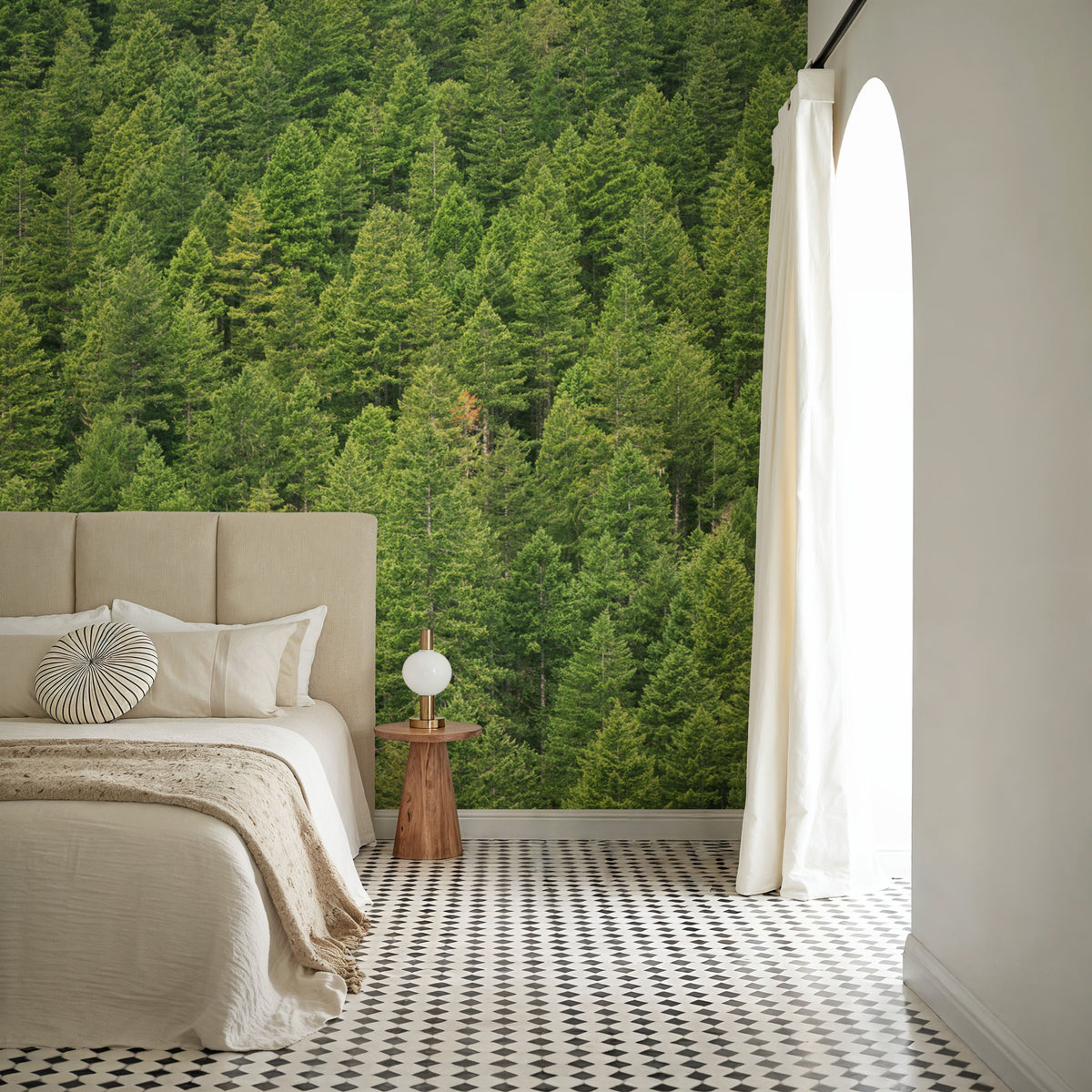 Evergreen Forest in Washintong State Mural Wallpaper - room preview 03
