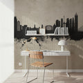 Rotterdam the Netherands Skyline Concrete Mural Wallpaper - room preview 03