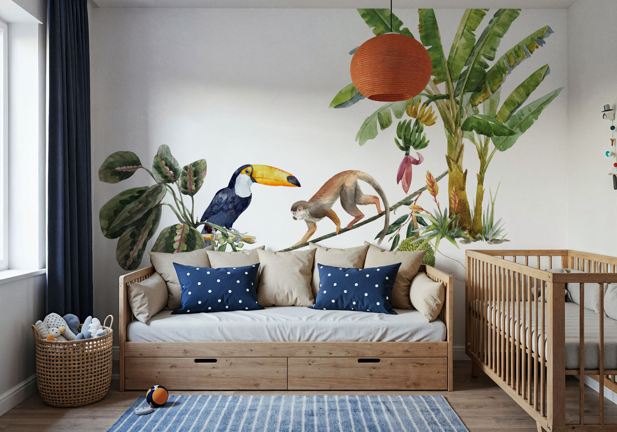 Monkey's Balance Act Mural Wallpaper - room preview 03