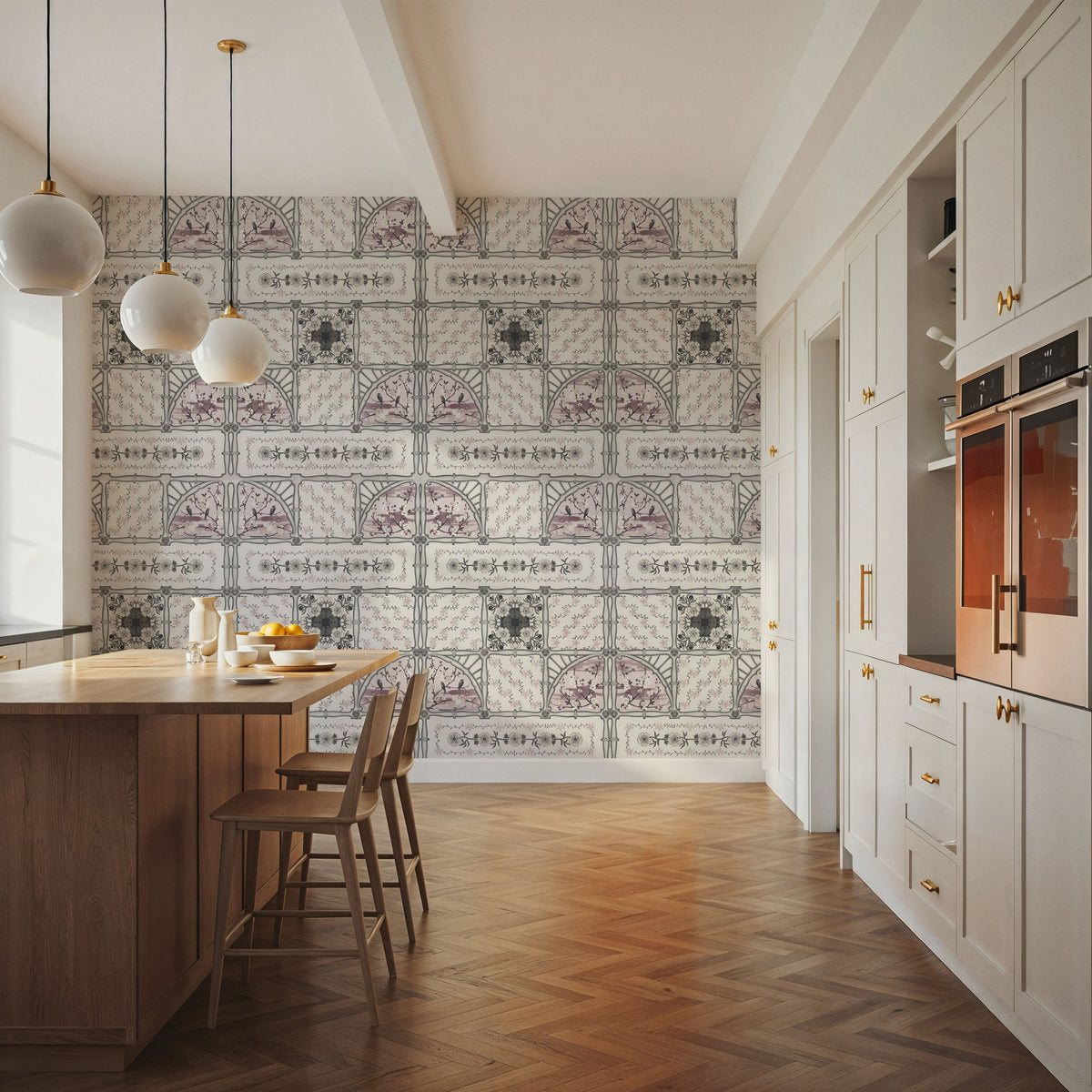 Sakura & Bird, Rose Mural Wallpaper - room preview 03
