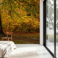 Falling Yellow Autumn Leaves Mural Wallpaper - room preview 03