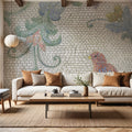 Mosaic Birds II Mural Wallpaper - room preview 03