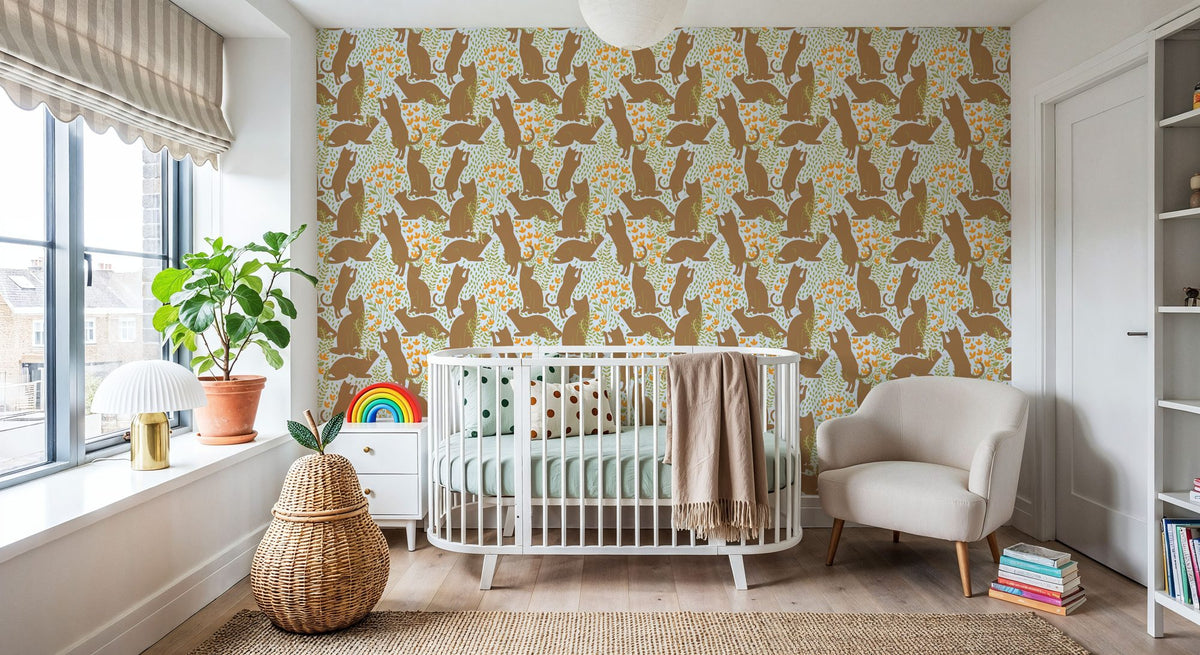 Hunters in the Garden, Sky & Beige Mural Wallpaper - room preview 03