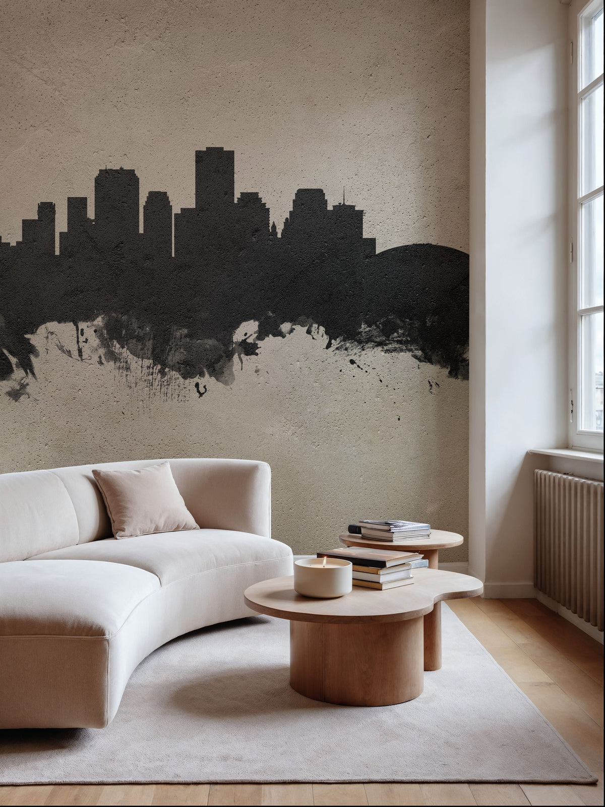 New Orleans Louisiana Skyline Concrete Mural Wallpaper - room preview 03