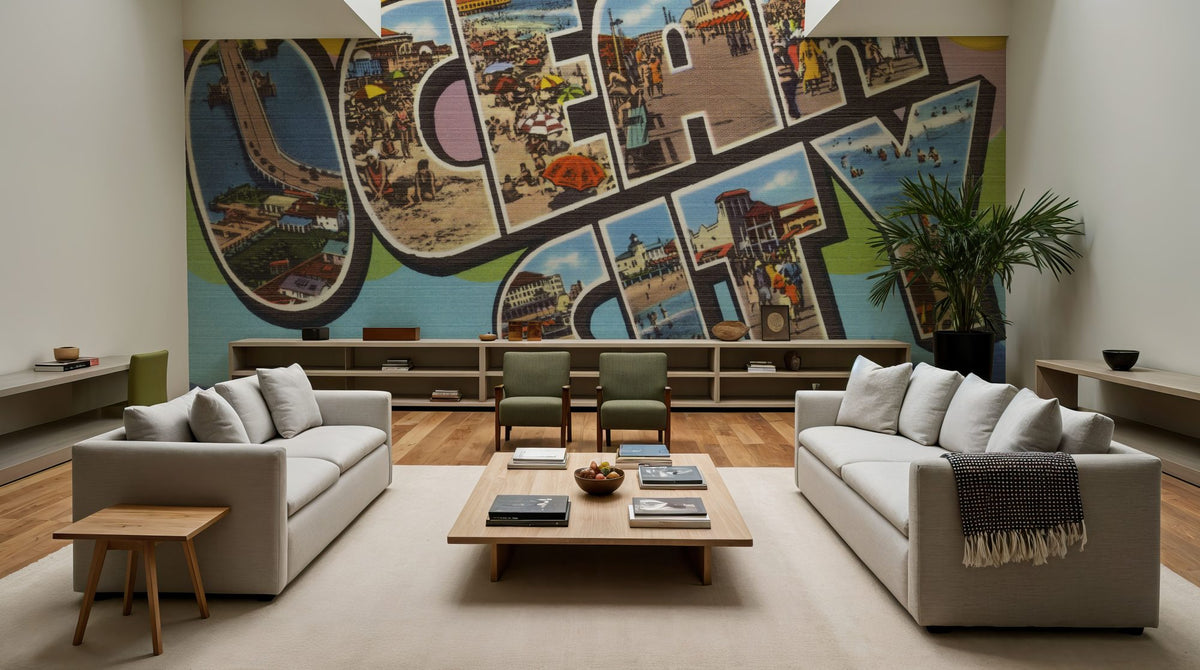 Greetings From Ocean City Mural Wallpaper - room preview 03