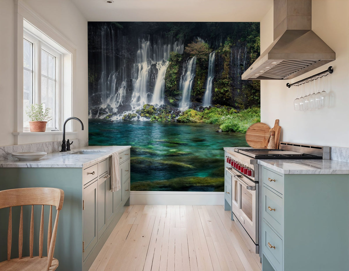 Shiraito Falls Mural Wallpaper - room preview 03