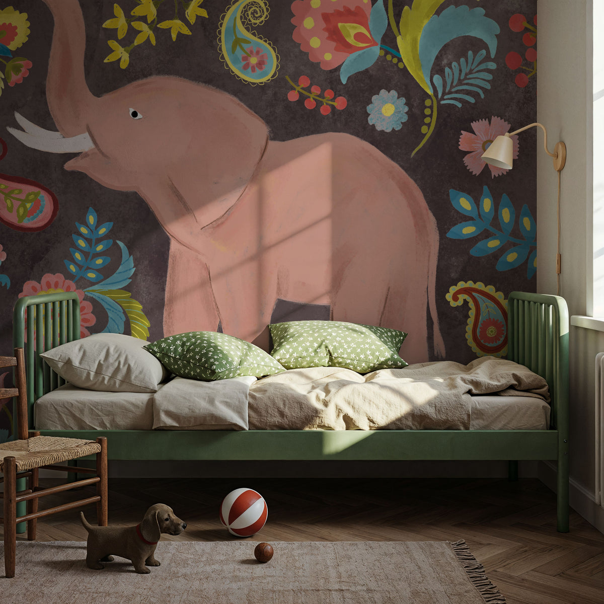 Elephant of the Jungle Mural Wallpaper - room preview 03