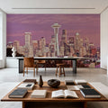 Pink Twilight Metropolis Mural Wallpaper - room preview 03