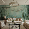 Lake Underwater Life with Pike, Light Mural Wallpaper - room preview 03