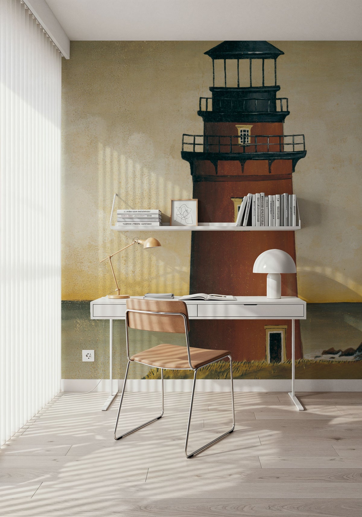 Harbor View Mural Wallpaper - Warm Tone - room preview 03