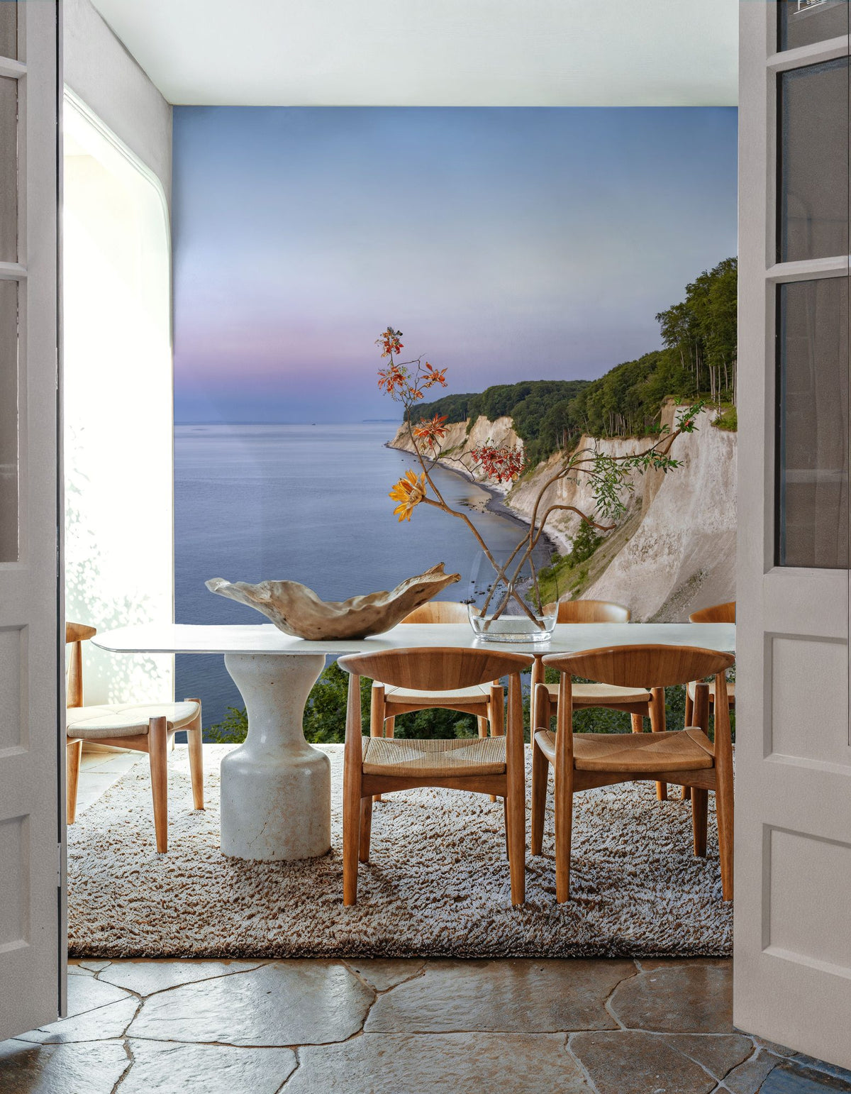Chalk Cliffs Mural Wallpaper - Neutral Tone - room preview 03