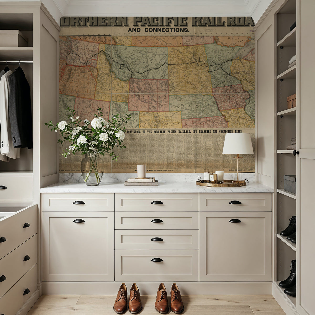 Northern Pacific Railroad Mural Wallpaper - room preview 03