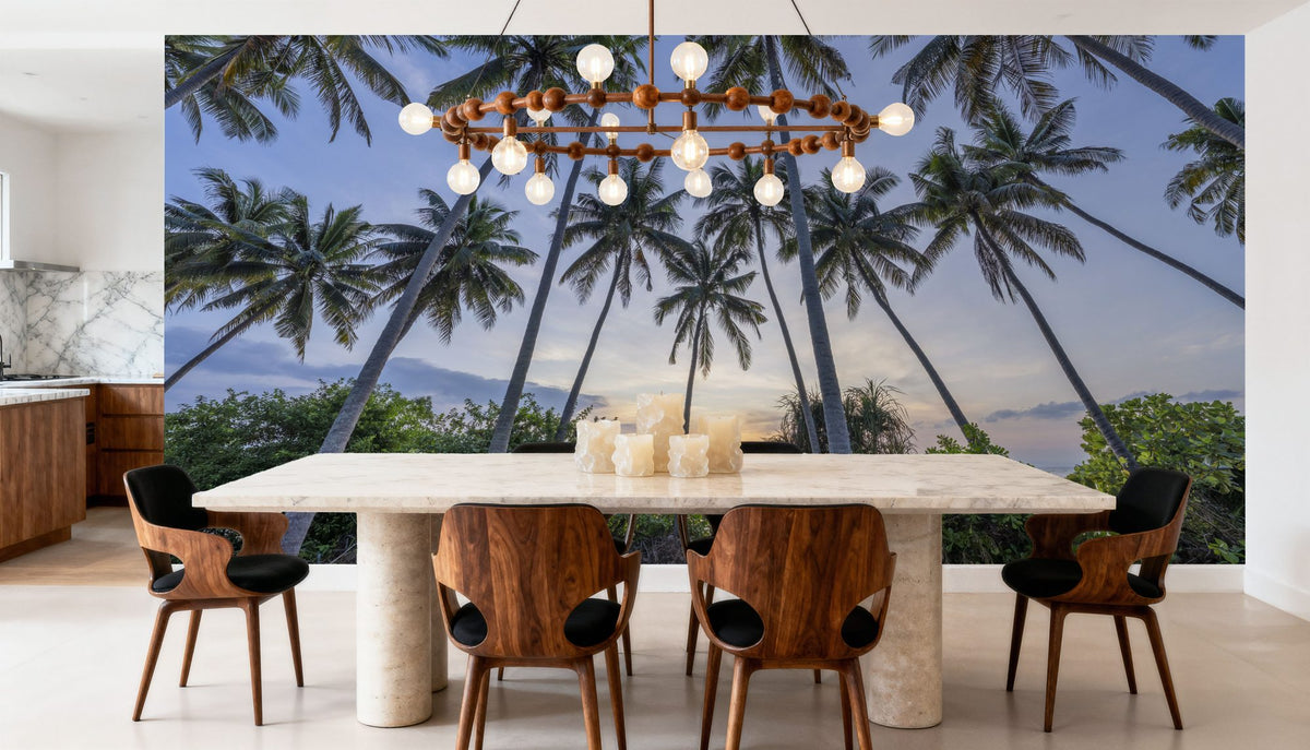 Tropical Sunset Palm Mural Wallpaper - room preview 03