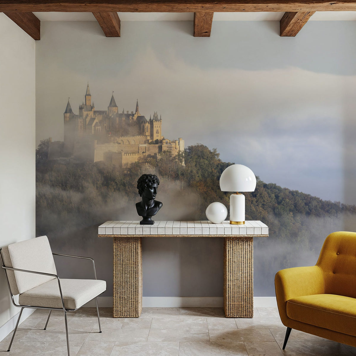 Castle in the Sky Mural Wallpaper - room preview 03