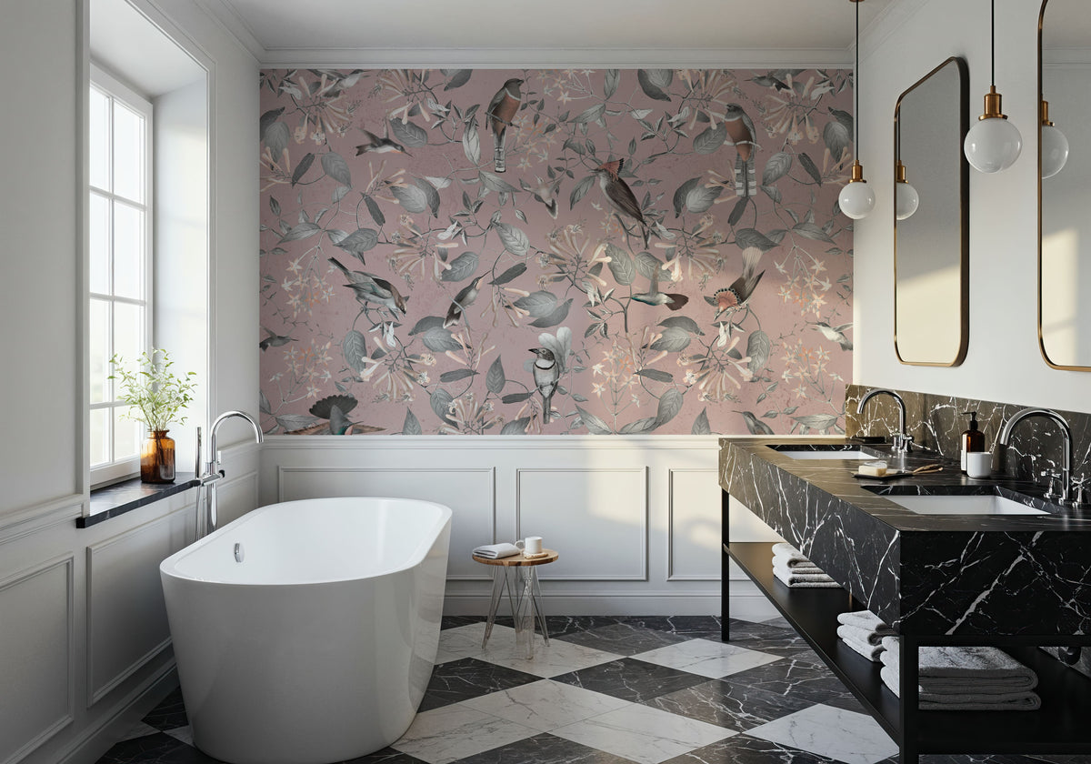 Tescoma Birds of Beauty Mural Wallpaper - Neutral Tone - room preview 03