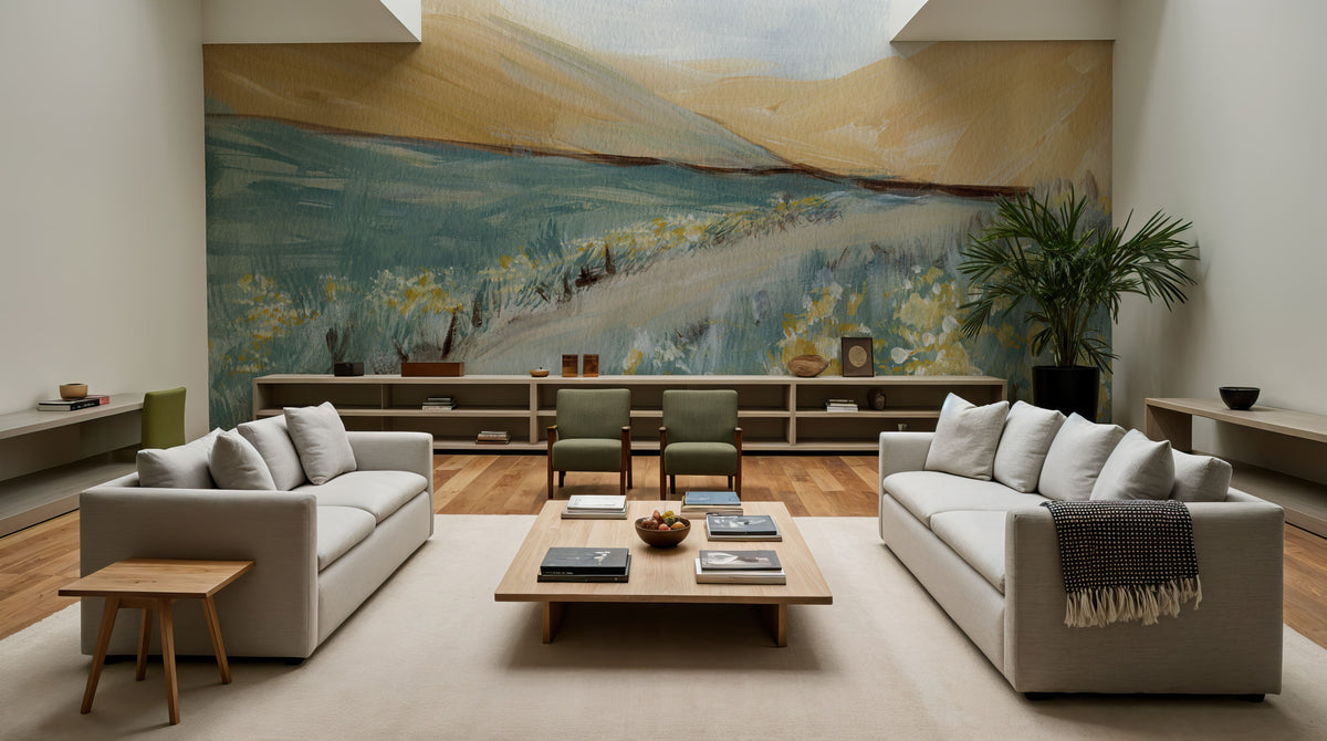 Flowers Along the Path Mural Wallpaper - room preview 03