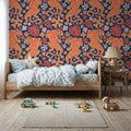 Otomi Cool Tigers, Orange & Navy Mural Wallpaper - room preview 03
