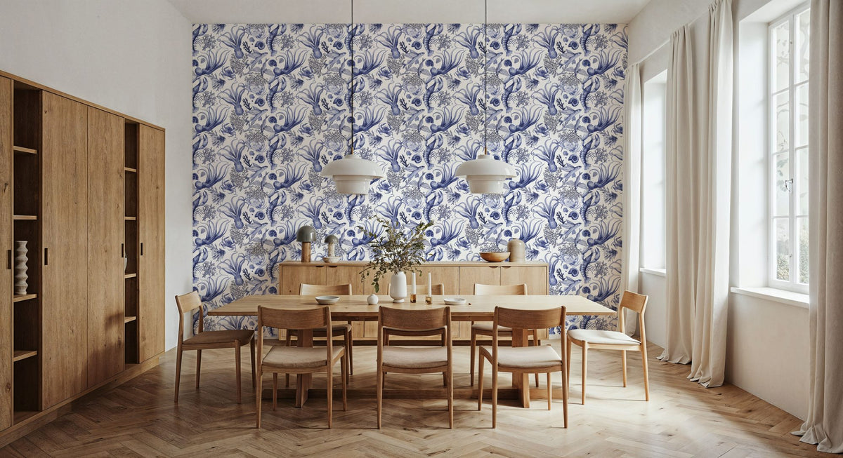 Ocean Miracles, Blue Mural Wallpaper - room preview 03