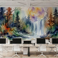 Forest Grove II - Watercolor Landscape Series Mural Wallpaper - room preview 03