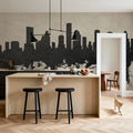Houston Skyline Concrete Mural Wallpaper - room preview 03