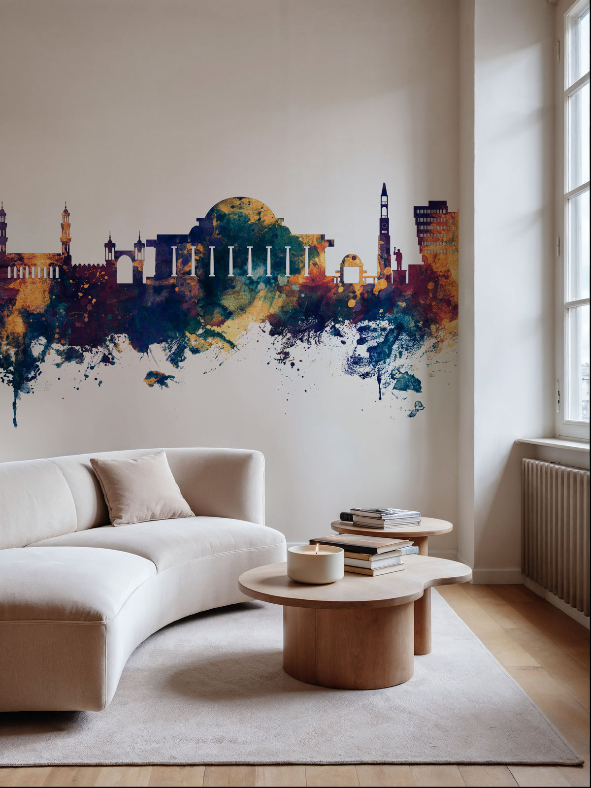 Lilongwe Malawi Skyline Blue & Bronze Mural Wallpaper - room preview 03