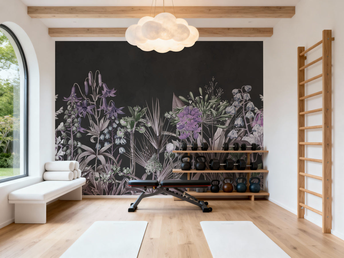 Field of Dreams Dark Purple Mural Wallpaper - room preview 03