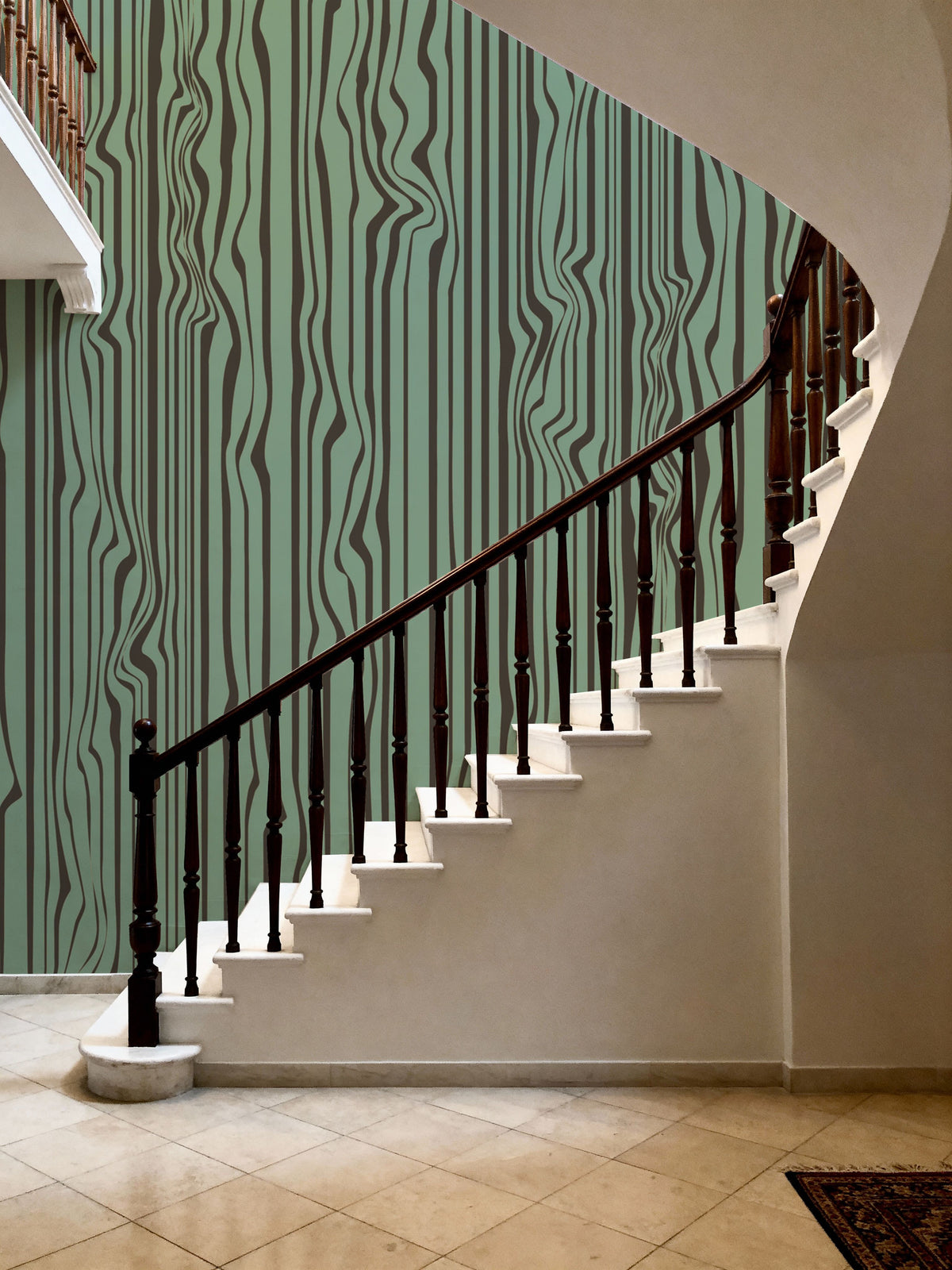 Veneer Lines, Jade Mural Wallpaper - room preview 03