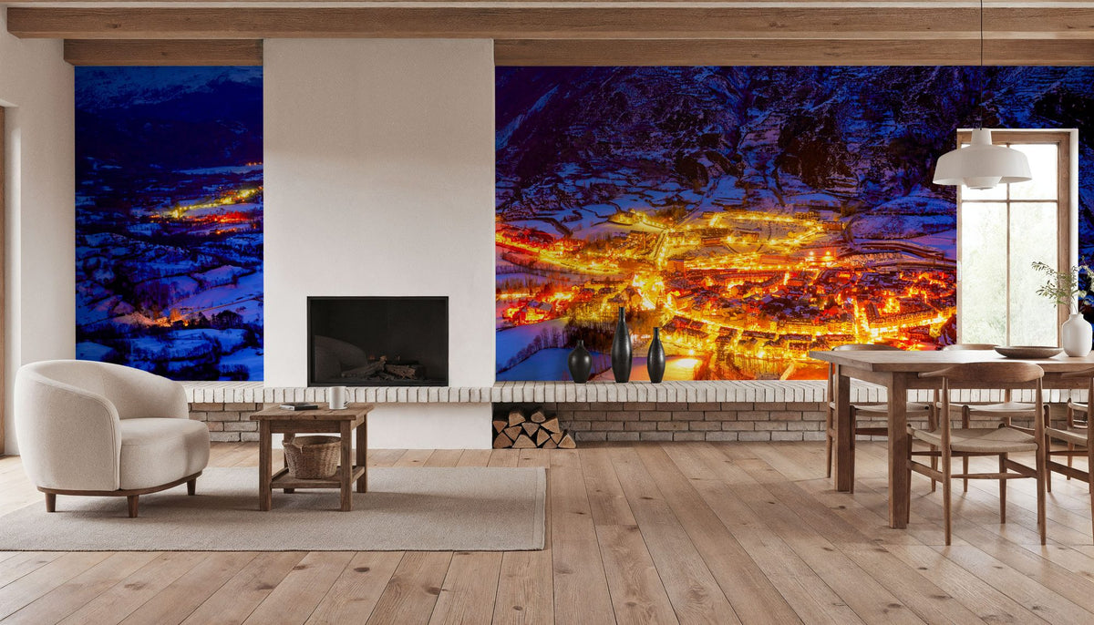 Winter Village Glow Mural Wallpaper - room preview 03