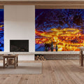 Winter Village Glow Mural Wallpaper - room preview 03