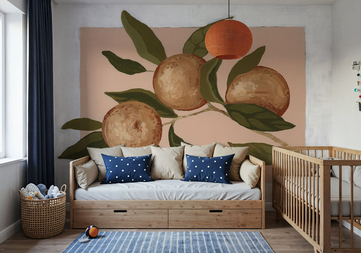 Orange Study II Mural Wallpaper - room preview 03