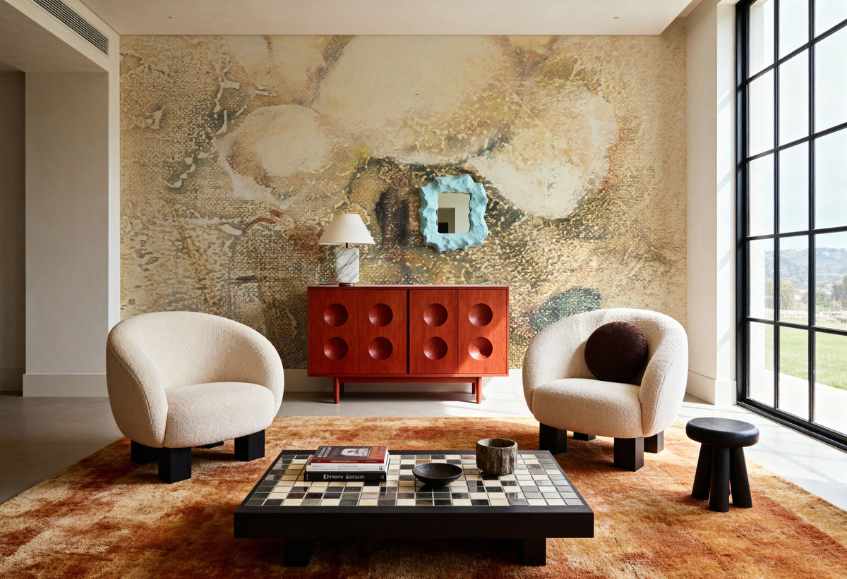 Magnolia with Ribbon Bright Crop Mural Wallpaper - room preview 03