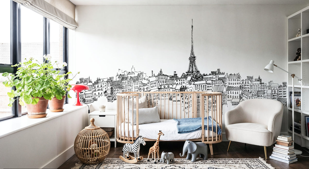 Paris Skyline III Mural Wallpaper - room preview 03