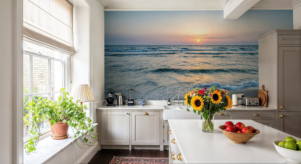 Sunset At the North Sea Coast Mural Wallpaper - room preview 03