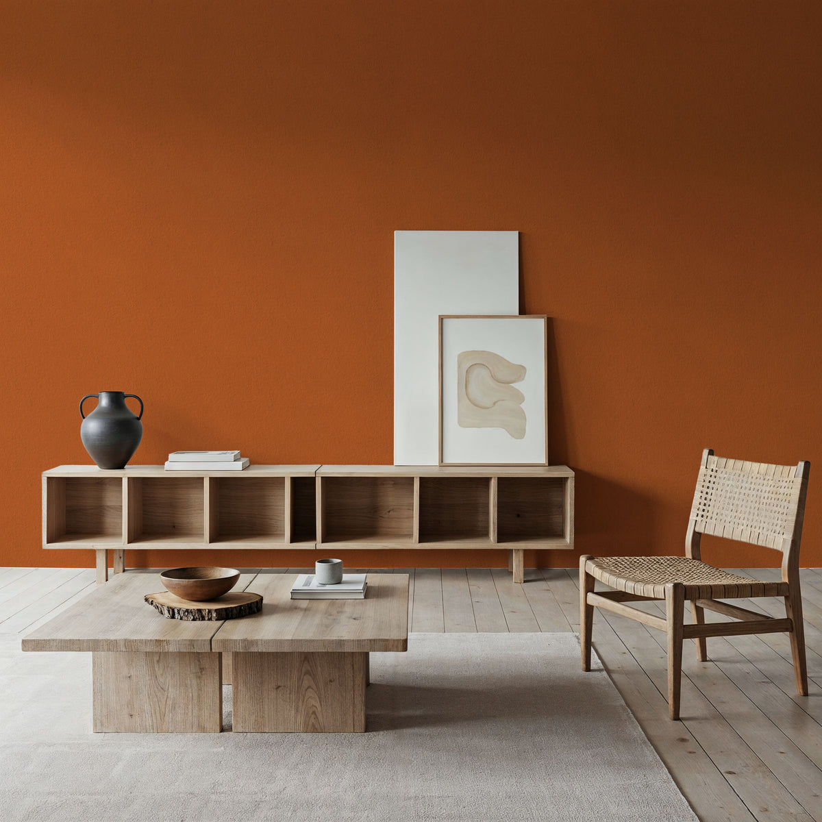 Faux Sand Stucco Finish, Pumpkin Mural Wallpaper - room preview 03