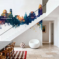 Sofia Bulgaria Skyline Blue & Bronze Mural Wallpaper - room preview 03