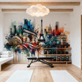 Watercolor Skyline Paris III Mural Wallpaper - room preview 03