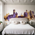Fujairah Skyline Purple & Gold Mural Wallpaper - room preview 03
