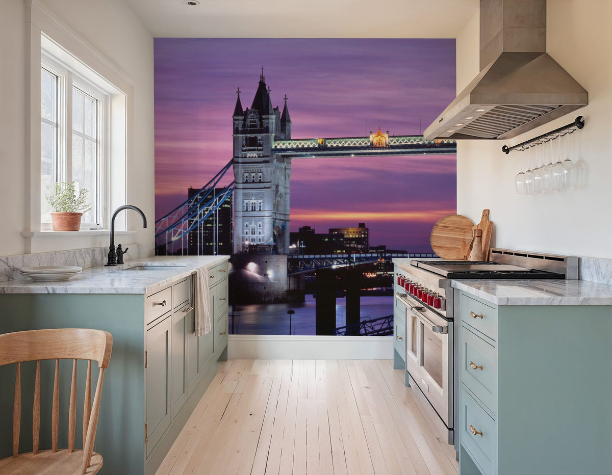 London Twilight Splendor Mural Wallpaper - Blue Tone - room preview 03