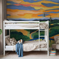 Sunset Over Rolling Hills Mural Wallpaper - room preview 03