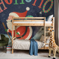 Skiing Santa Mural Wallpaper - room preview 03