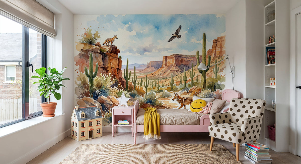Sonoman Hunter - Watercolor Landscapes Series Mural Wallpaper - room preview 03
