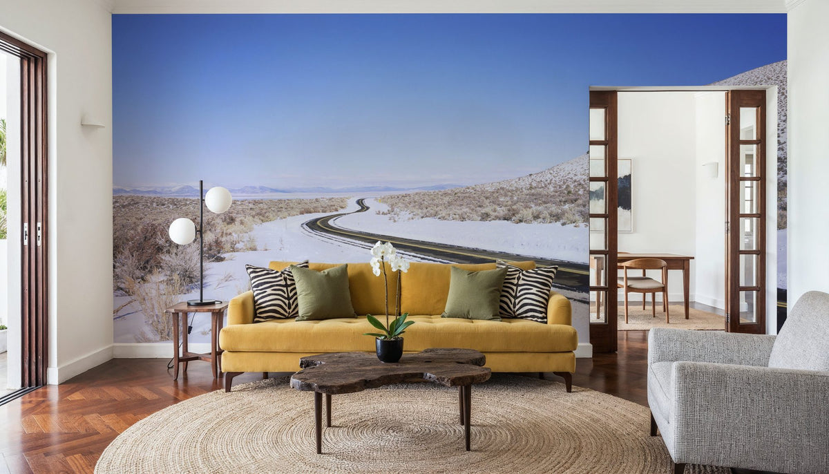 Winter Highway Mural Wallpaper - room preview 03